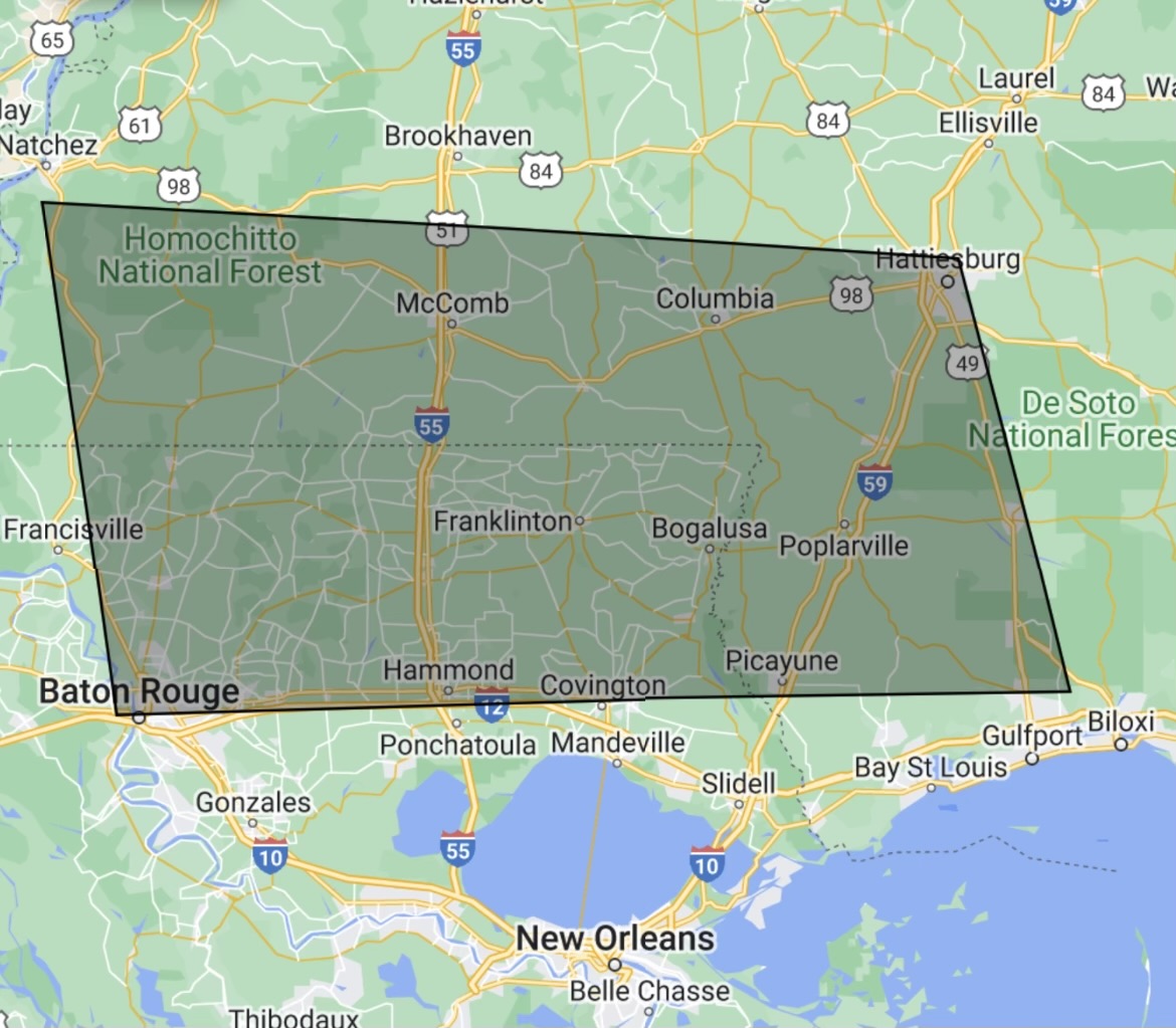 Affiliate service area map